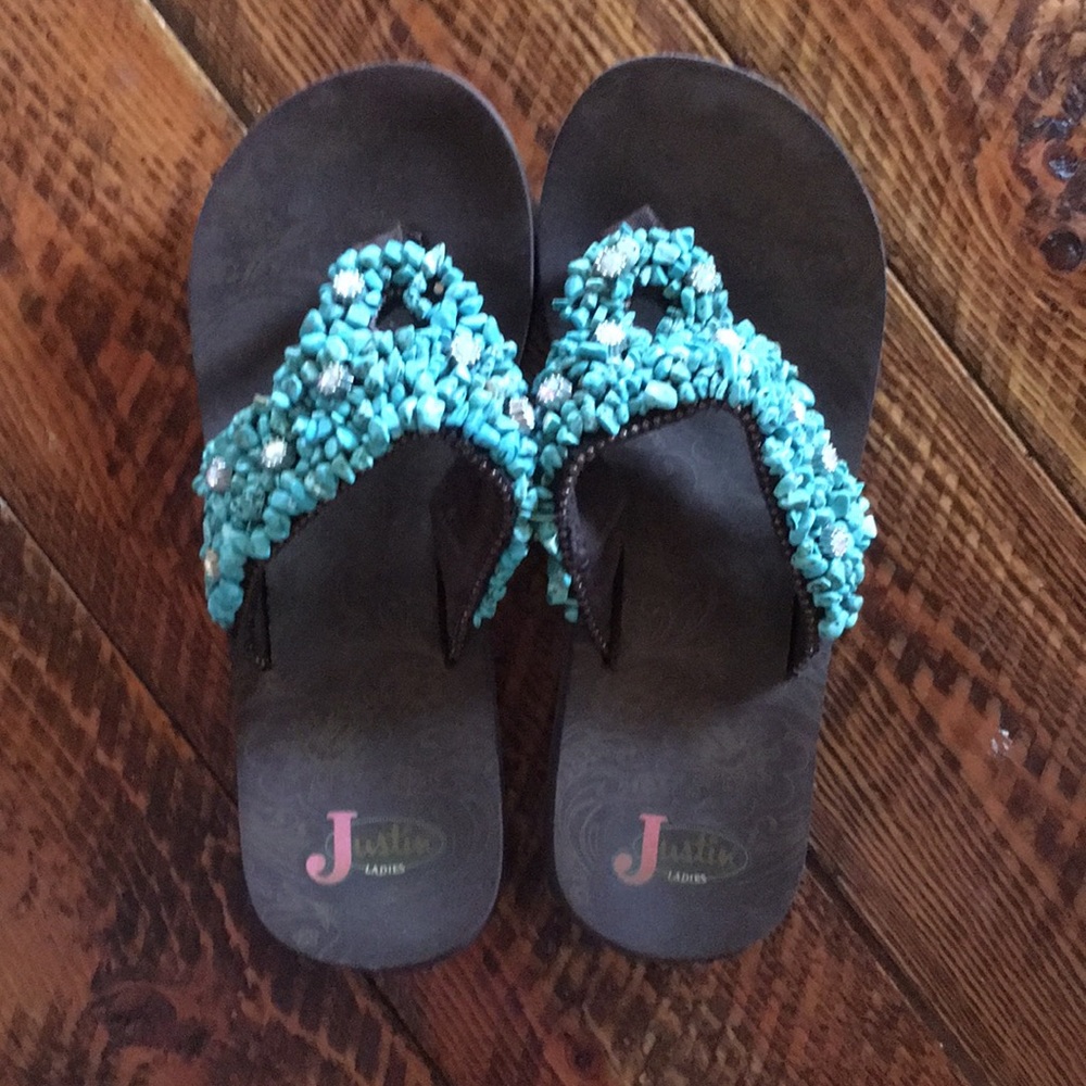 Justin Ladies Flip Flops, Size 8